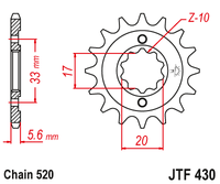 Front sprocket JT JTF430,13