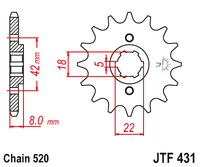 Front sprocket JT JTF431,13