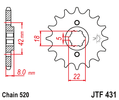 Front sprocket JT JTF431,13