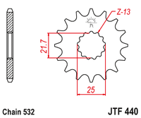 Front sprocket JT JTF440,15
