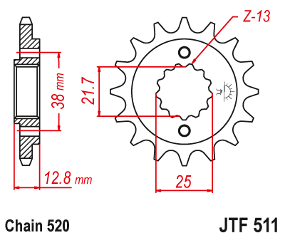 Front sprocket JT JTF511,15