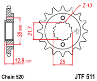 Front sprocket JT JTF511,16