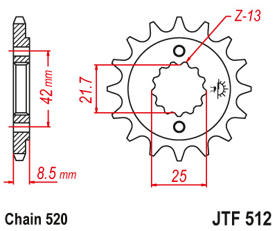 Front sprocket JT JTF512,17