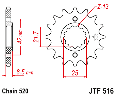 Front sprocket JT JTF516,16