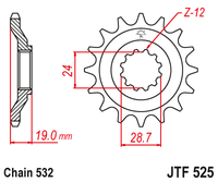 Front sprocket JT JTF525,17