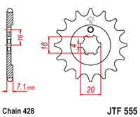 Front sprocket JT JTF555,13