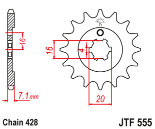 Front sprocket JT JTF555,14