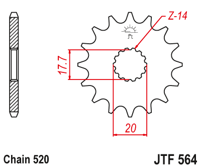 Front sprocket JT JTF564,12