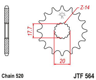 Front sprocket JT JTF564,13