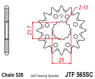 Front sprocket JT JTF565,13SC