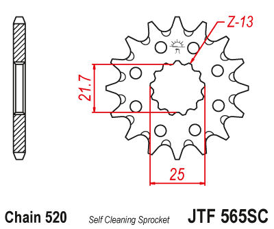 Front sprocket JT JTF565,13SC