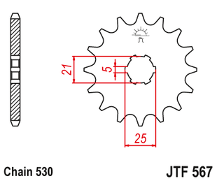 Front sprocket JT JTF567,16