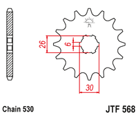 JT JTF568 17T motorcycle front sprocket – additional product view 2