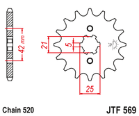 Front sprocket JT JTF569,10