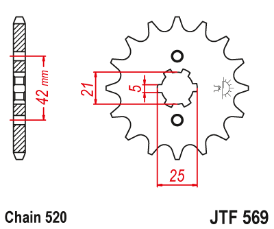 Front sprocket JT JTF569,14