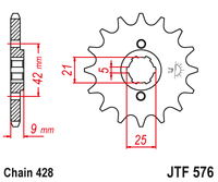 Front sprocket JT JTF576,19