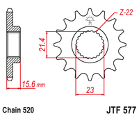 Front sprocket JT JTF577,15
