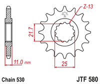 Front sprocket JTF580RB-16