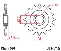 Front sprocket JT JTF715,13