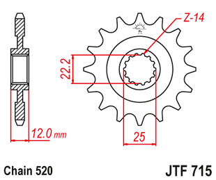 Front sprocket JT JTF715,13