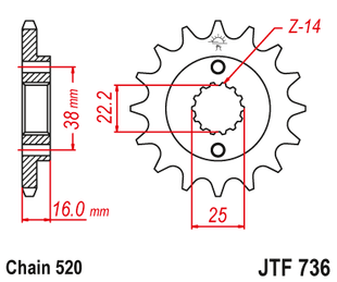 Front sprocket JT JTF736,14