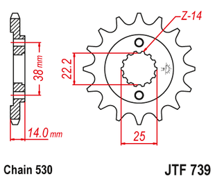 Front sprocket JT JTF739,15