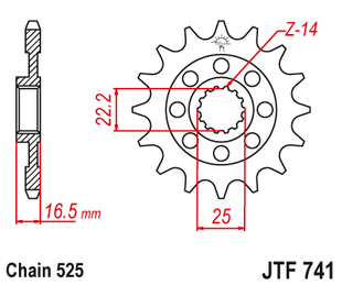 Front sprocket JT JTF741,15