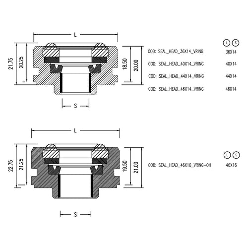 Seal Head Repair Kit 40x16 Round Seeger