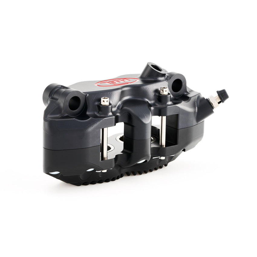 HEL V2 100mm Solid Billet 4 Piston Front Radial Brake Calipers with Finned Back